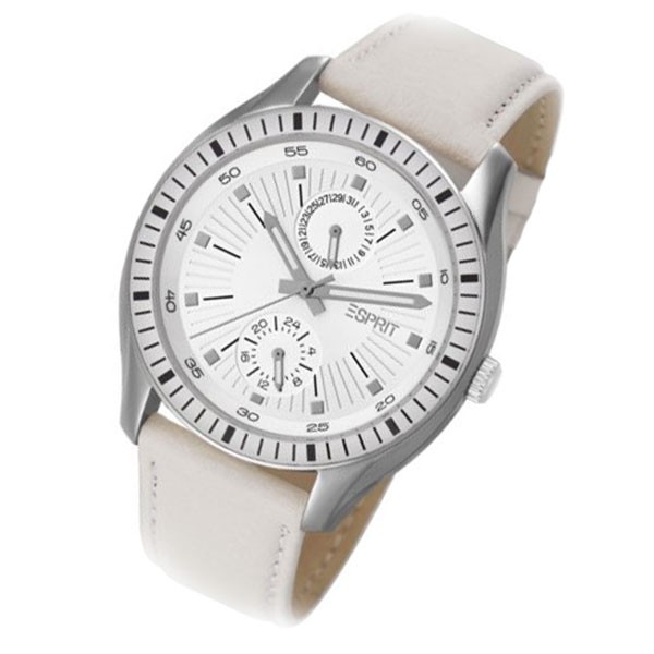 ESPRIT Uhr Vista white Leder XL Damenuhr Quarz Datum 24 H Anzeige ES105632002